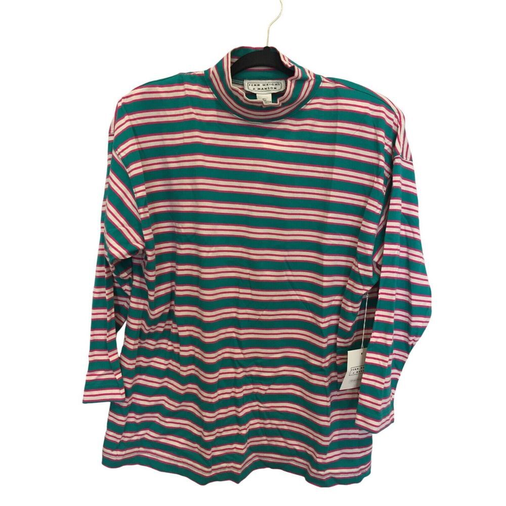 Fenn Wright Manson Cotton Striped Turtleneck Multicolor Women's Size Large NWT